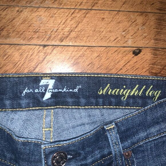 7 for All Mankind straight leg distressed normcore 28 jeans - Picture 2 of 4